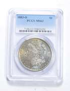 MS63 1883-O Morgan Silver Dollar - Graded PCGS