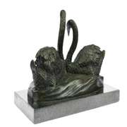 Two Swan Dancing Bronze Sculpture