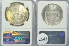 Super nice 1885 & 1888 Morgan Silver Dollars. NGC MS64