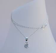 Sterling Silver Chain Necklace With Zircon Pendant