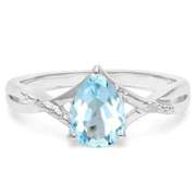 Baby Swiss Blue Topaz Sterling Silver Ring