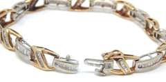 Wonderful 2 Tone Baguette Link Bracelet