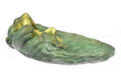 Nude Woman Candy Holder Dish Bronze Sculpture