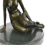 Nude Girl Sitting Bronze Sculpture