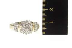 10K White Gold 0.91 Ctw Diamond Encrusted Cluster Statement Ring