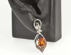 14K White Gold 1.79 Ctw Mexican Fire Opal Diamond Dangle Earrings