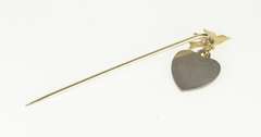 Gold Filled Hummingbird Dove Sweetheart Etched Stick Pin