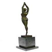 Dancer Bronze Statue on Marble Base Figurine