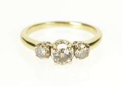 10K Yellow Gold 0.75 Ctw Three Stone Diamond Engagement Ring