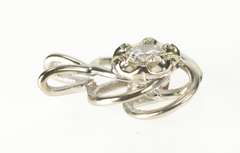 14K White Gold 1/4 Ct Early American Diamond Solitaire Spiral Pendant