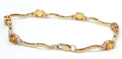 Handsome Citrine and Diamond Accent Station Bracelet