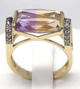Fancy Cut Ametrine and Diamond Ring