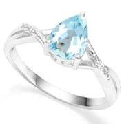 Baby Swiss Blue Topaz Sterling Silver Ring
