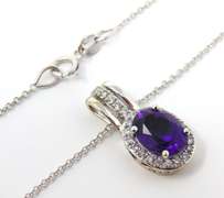 Fabulous White Gold Amethyst & Diamond Necklace