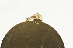 14K Yellow Gold 1960's Retro 3D Horse Round Equestrian Charm/Pendant