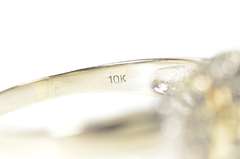 10K White Gold 0.91 Ctw Diamond Encrusted Cluster Statement Ring