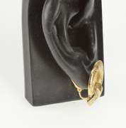 14K Yellow Gold Diamond Retro Pattern Textured Wreath Clip Earrings