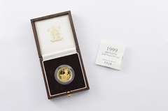 1999 United Kingdom 25 Pounds 1/4 Oz Fine Gold Proof - Box & COA