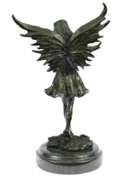 Angel of Love Holding bouquet of roses Bronze Sculpture