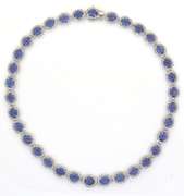Ravishing Tanzanite & Sapphire Necklace in Sterling Silver