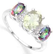Green Amethyst Sterling Silver Ring