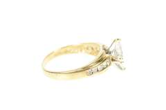 10K Yellow Gold Classic Marquise Travel Engagement Accent Ring