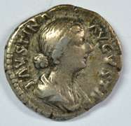 Scarce Roman Silver Denarius of Faustina II, 161-175 AD