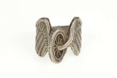 Sterling Silver Winged Wheel Chariot Hermes Men's Statement Ring