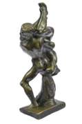 Nude Hercules Victorian Bronze Statue