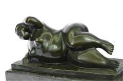 Classic Female Bronze Sculpture on Marble Base Statue