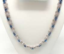 Sterling Silver London Blue Topaz Diamond Accent Necklace