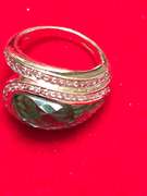 Ladies 14K Quartz and Diamond Bypass Ring
