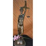 Greek Goddess Blind Justice Bonded Bronze Statue