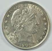 Virtual BU 1901 Barber Half Dollar. Great luster/strike