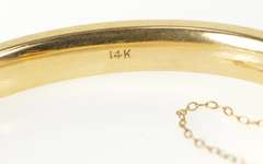 14K Yellow Gold Victorian Seed Pearl Belt Buckle Bangle Bracelet