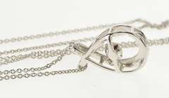 14K White Gold 0.28 Ct Dazzling Diamond Solitaire Chain Necklace