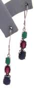 Sterling Sterling Three gemstone Drop Earrings
