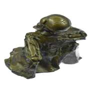 Skeleton Wine Bottle Holder Pure Bronze Sculpture Statue Figure