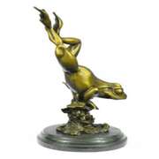Gild Prince Frog Gold Patina Bronze Sculpture