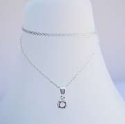 Sterling Silver Chain Necklace With Zircon Pendant