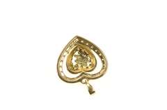 14K Yellow Gold 0.55 Ctw Pave Brown & White Diamond Heart Pendant