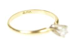 14K Yellow Gold 0.25 Ct Diamond Classic 1950's Engagement Ring