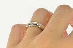 14K White Gold Channel Inset Classic Diamond Wedding Band Ring