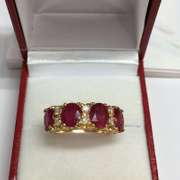 14kt Gold Ruby & Diamond Band Ring