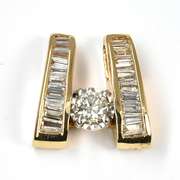 Sparkling Baguette and Round Diamond Pendant