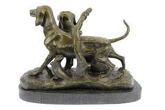 Two Dog Animal Edition Bronze Sculpture
