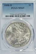 Awesome PCGS MS65 graded 1898-O Morgan Silver Dollar