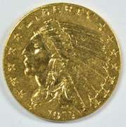 Lovely 1915 US $2.50 Indian Gold Piece. High end.