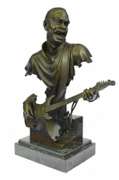 Music Musician Guitar Player Bronze Statue