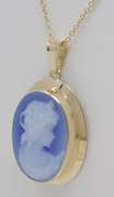Pretty Yellow Gold Cameo Necklace